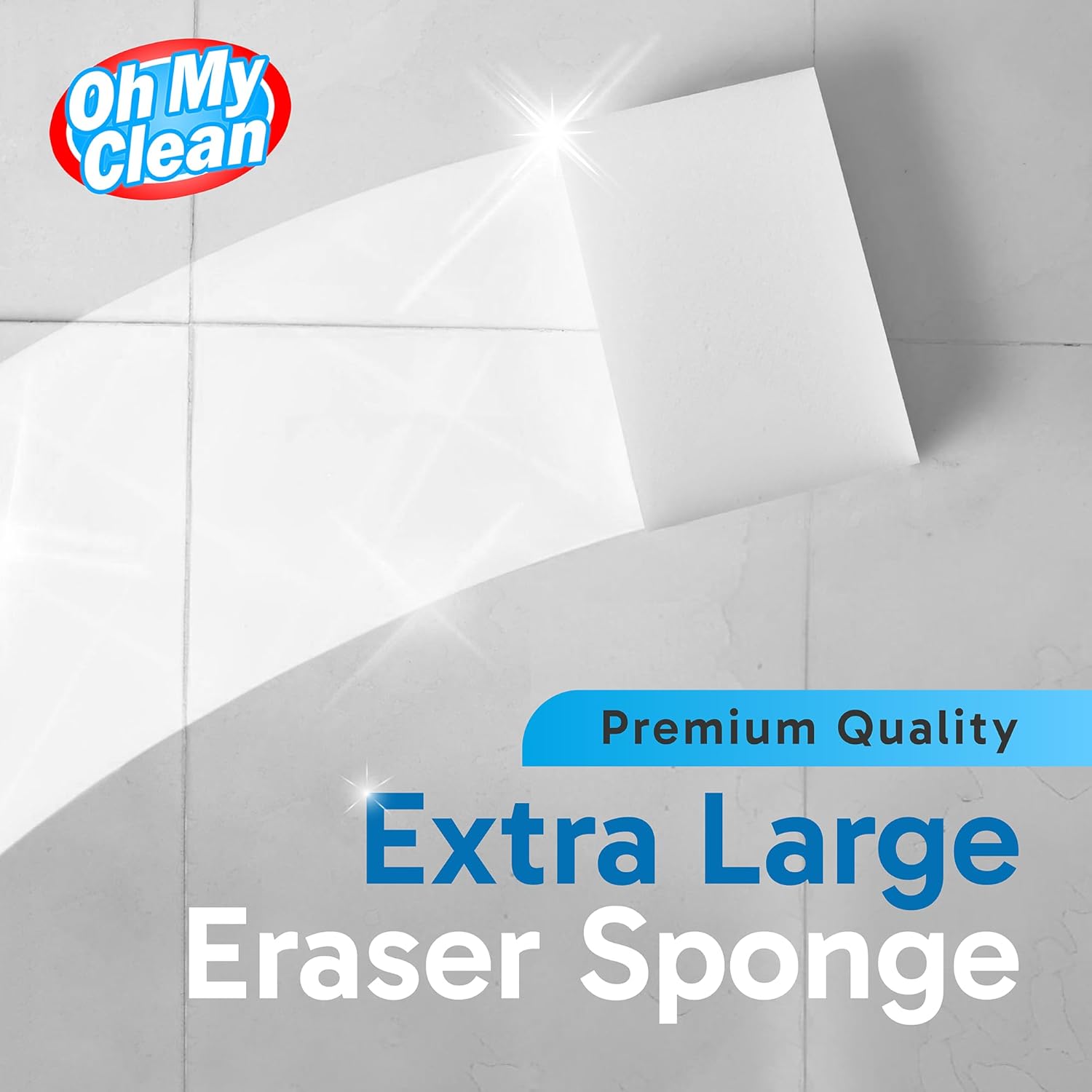 Skiennix Extra Large Eraser Sponge - Thick, Long-Lasting Melamine Cleaning Pads | 20 Pack, White Foam for Walls & Floors