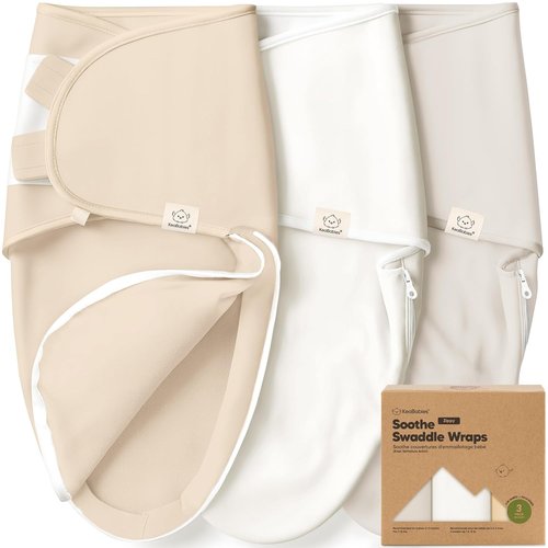 KeaBabies Baby Swaddle Sleep Sacks - Soft & Durable 3-Pack for Newborns 0-3 Months | Easy Diaper Change