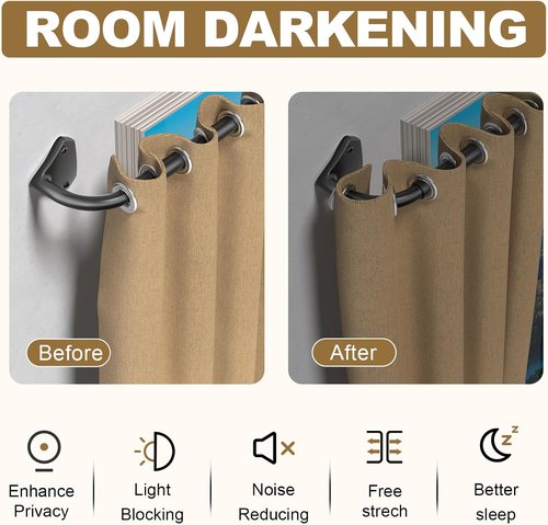 GXOACKJ Black Curtain Rods - Adjustable 5/8 Inch Wrap Around Design for Windows 28-60 Inch
