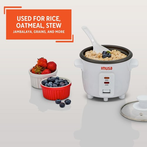 IMUSA 1.5cup Electric Ceramic Rice Cooker, White