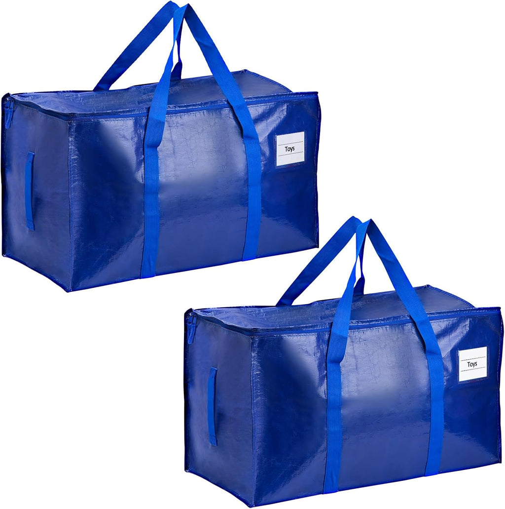 Storage Bags - Waterproof Large Organizer Bags by [Brand Name] | 2 Pack for Clothes, Blankets & Laundry - 65LB Capacity