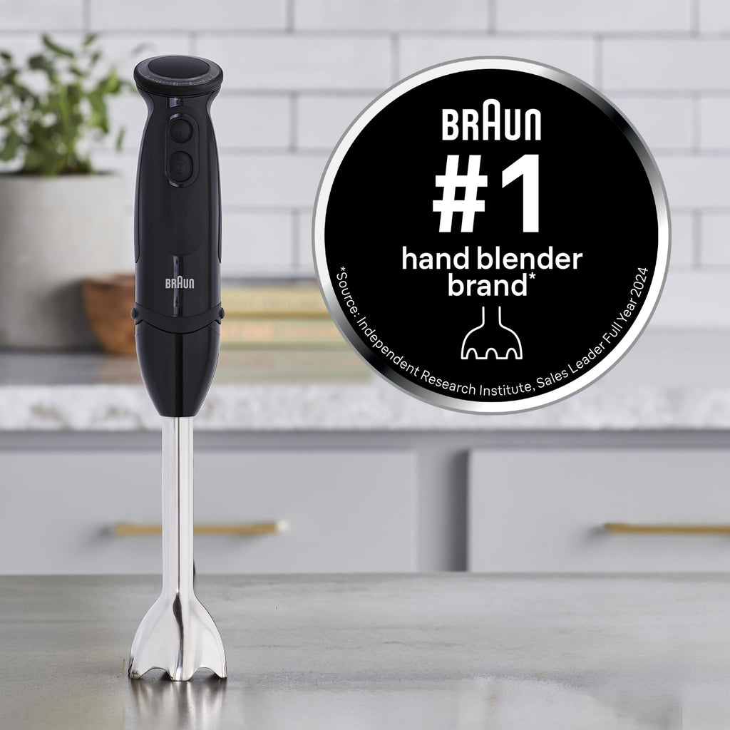 Braun Multiquick 5 Vario Hand Blender (SS Blending Shaft+1.5C Chopper+ Masher + Whisk+ Beaker), MQ5027, Black