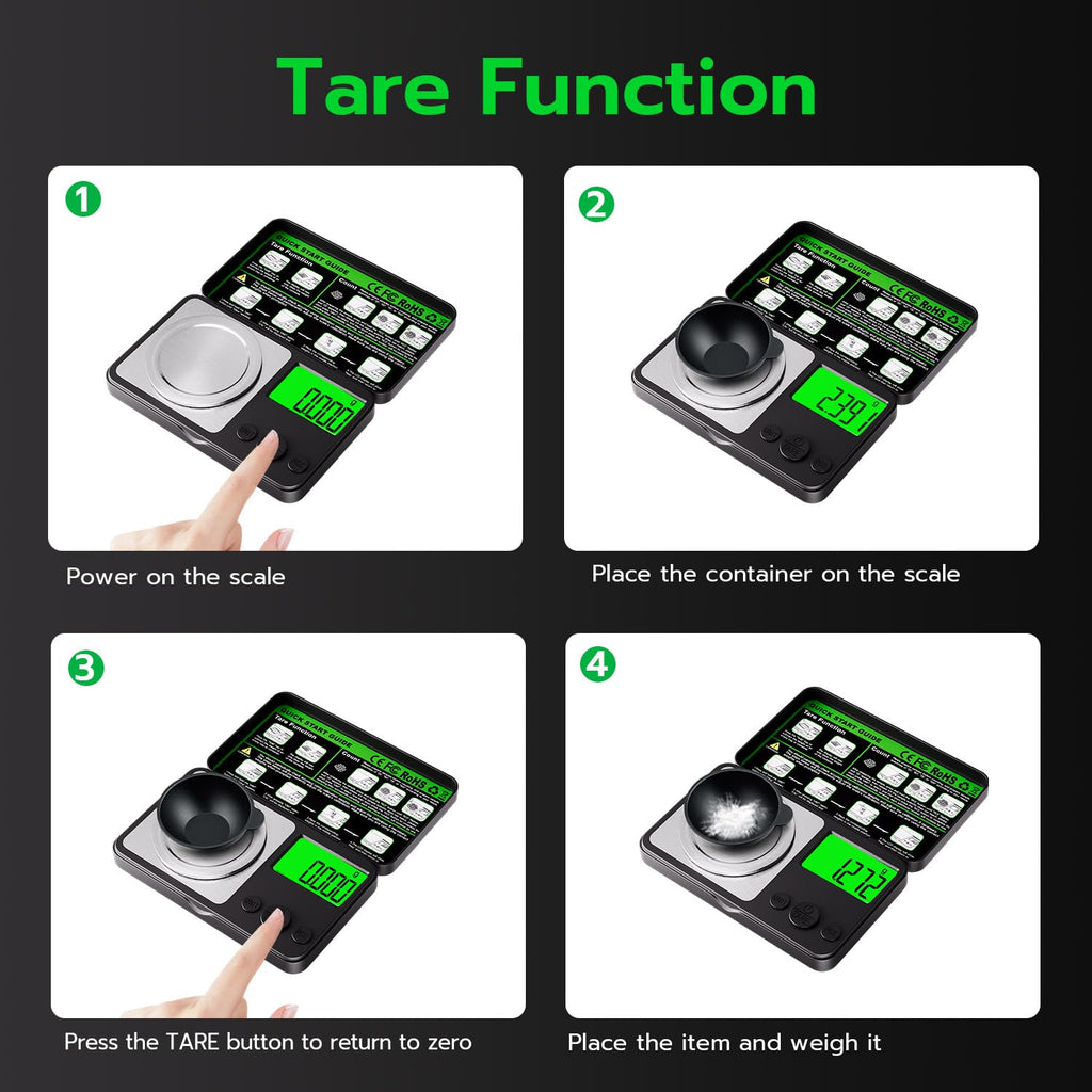 Wigearss Digital Milligram Scale 50g x 0.001g, Mini Precision Scale with Tare weight Function,Calibration Weight ＆ Backlit LCD Display, Pocket Micro Scale for Weighing Powder, Gold, Jewelry, Mini Food
