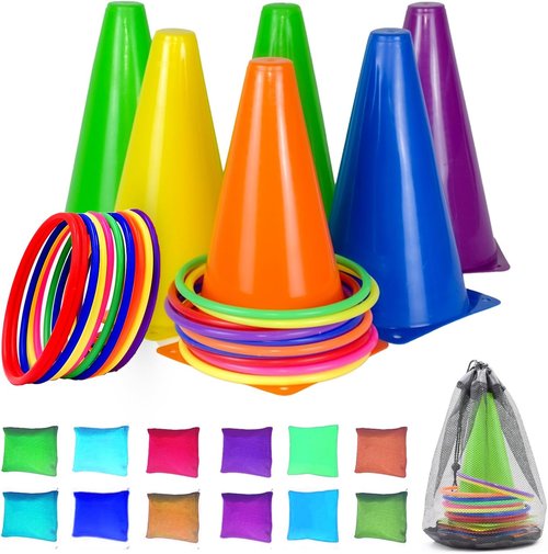 CircleCraft 31 Pcs Ring Toss Game Set - Fun Carnival & Outdoor Activity for Kids and Adults