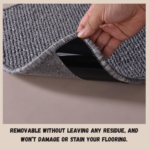 Gripper | 16-Pack Double-Sided Anti-Slip Rug Tape for Hardwood Floors & Tiles - Prevents Sliding & Curling