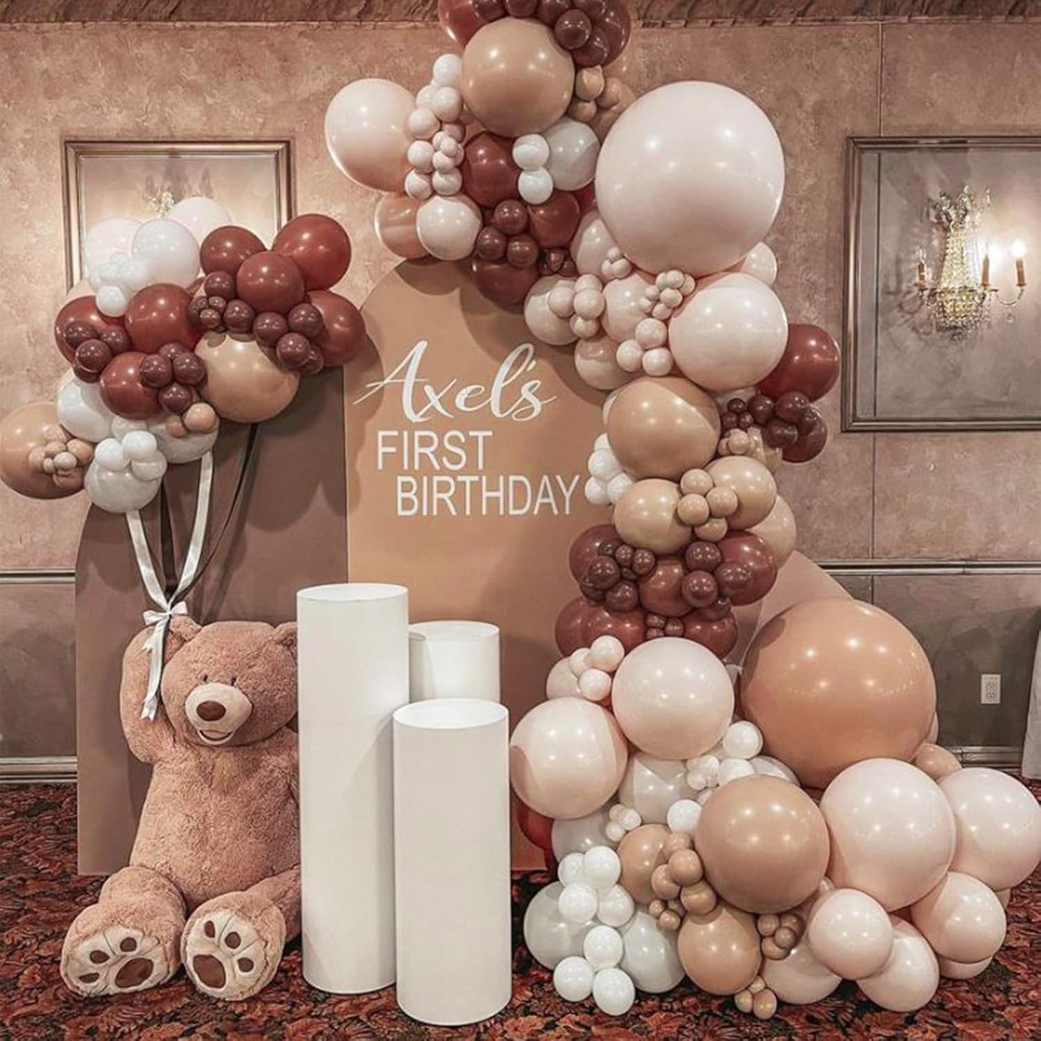 PartyWoo Dark Brown Balloons - 36 Inch Boho Neutral Coffee Tan Latex for Graduation & Baby Shower Decor