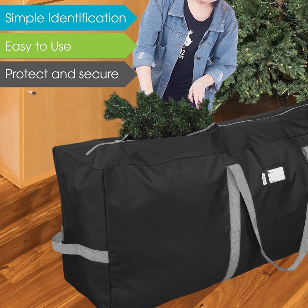Primode Heavy Duty Christmas Tree Storage Bag - Fits Up to 7.5 Ft. Disassembled Tree | 50” x 15” x 20” | Durable 600D Oxford Material (Black)