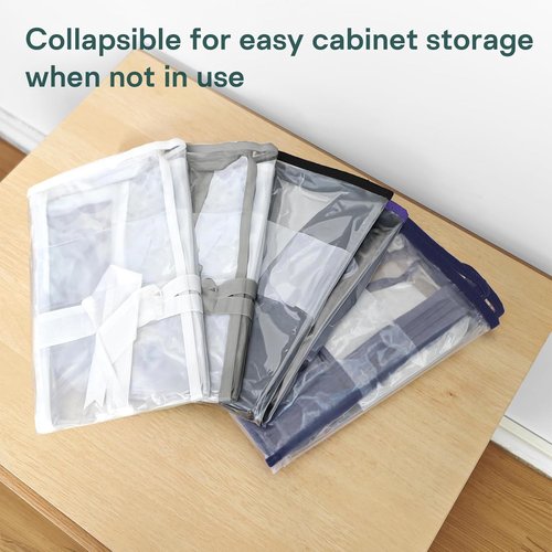 Clear Zippered Storage Bags by 5PACK - 22L for Clothes, Bedding, Blankets & More | White