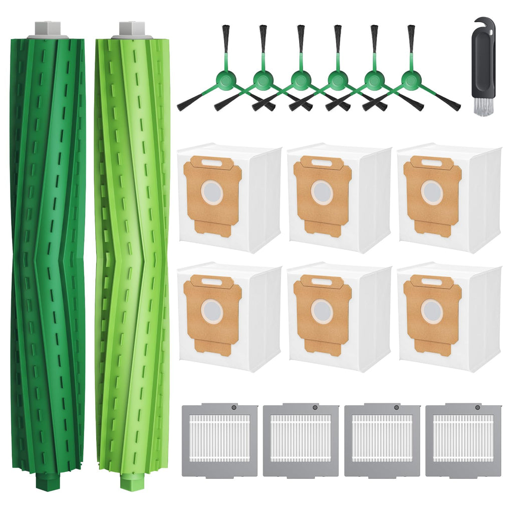 19-Pack Replacement Parts for iRobot Roomba Plus 504 Vac & Roomba Max 705 Vac Robot Vacuum, 504/705 Accessories Kit Include 2 Roller Brushes, 6 Dust Bags, 4 Filters, 6 Side Brushes, 1 Cleaning Brush
