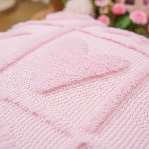 QIONG MENG Valentine Pillow Covers 18x18 Inch Set of 2 Valentines Day Decorations Pink Throw Pillow Covers Valentines Decor Pillowcase for Couch Sofa Cushion Case Home Wedding Anniversary