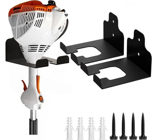 JNIHEEP Garage Organizer - Wall-Mounted Trimmer Rack for Garden Tools | 2 Pack for Weed Whackers & Hedge Trimmers