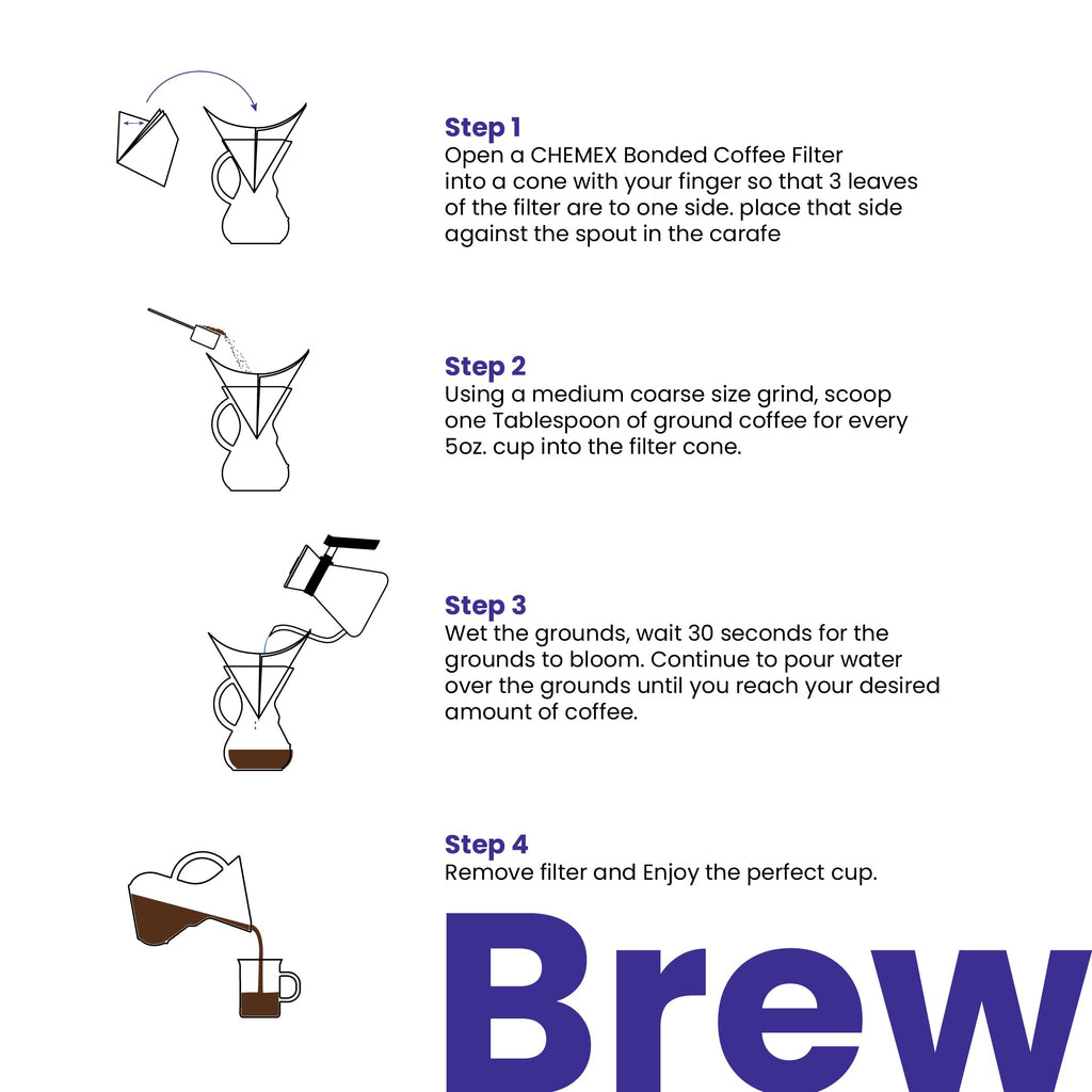 Chemex Bundle - 8-Cup Glass Handle Series - 100 ct Square Filters - Exclusive Packaging