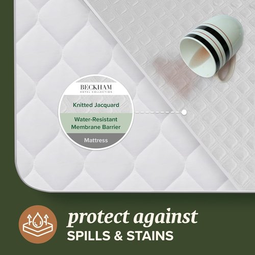 Beckham Hotel Collection Mattress Protector - Hotel-Grade Viscose Blend for Silent Waterproof Protection, King Size