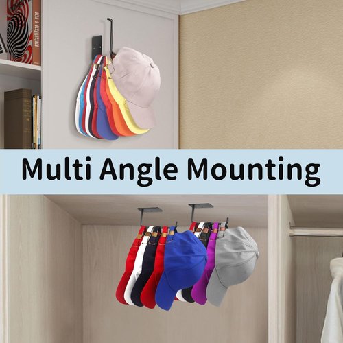Hat Rack | Stainless Steel Adhesive Hooks by [Brand Name] - Multi-Purpose Organizer for 20+ Caps