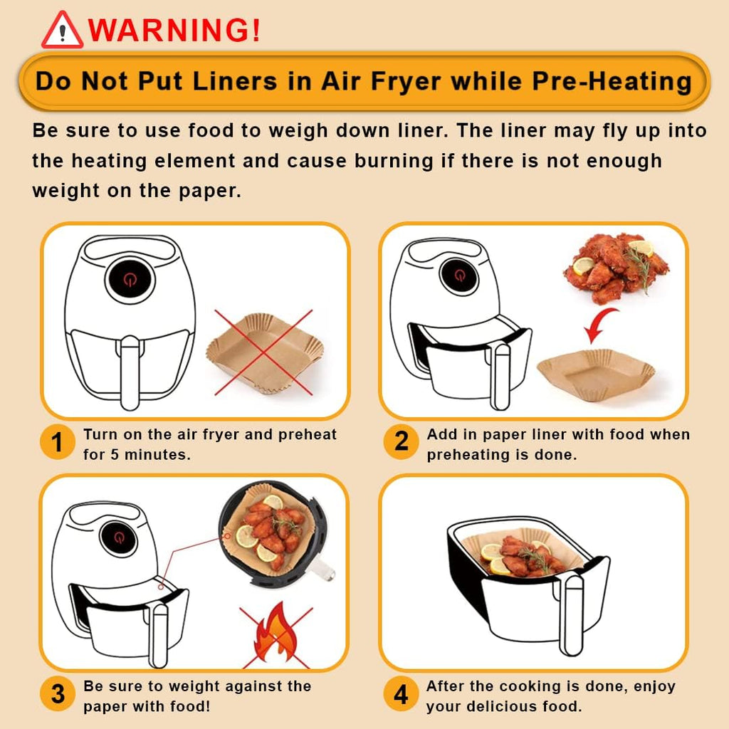 Ninja Air Fryer Liners - Disposable 150 Pcs Parchment Paper | Water & Oil Proof 6.3 Inch (Fits 2-5 Qt)