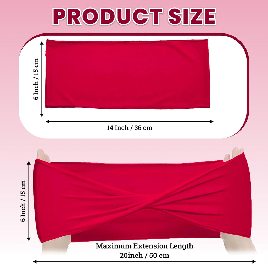 MDS Spandex Chair Sashes - Elastic Stretch Bands for Weddings & Events | Pack of 10 - Red