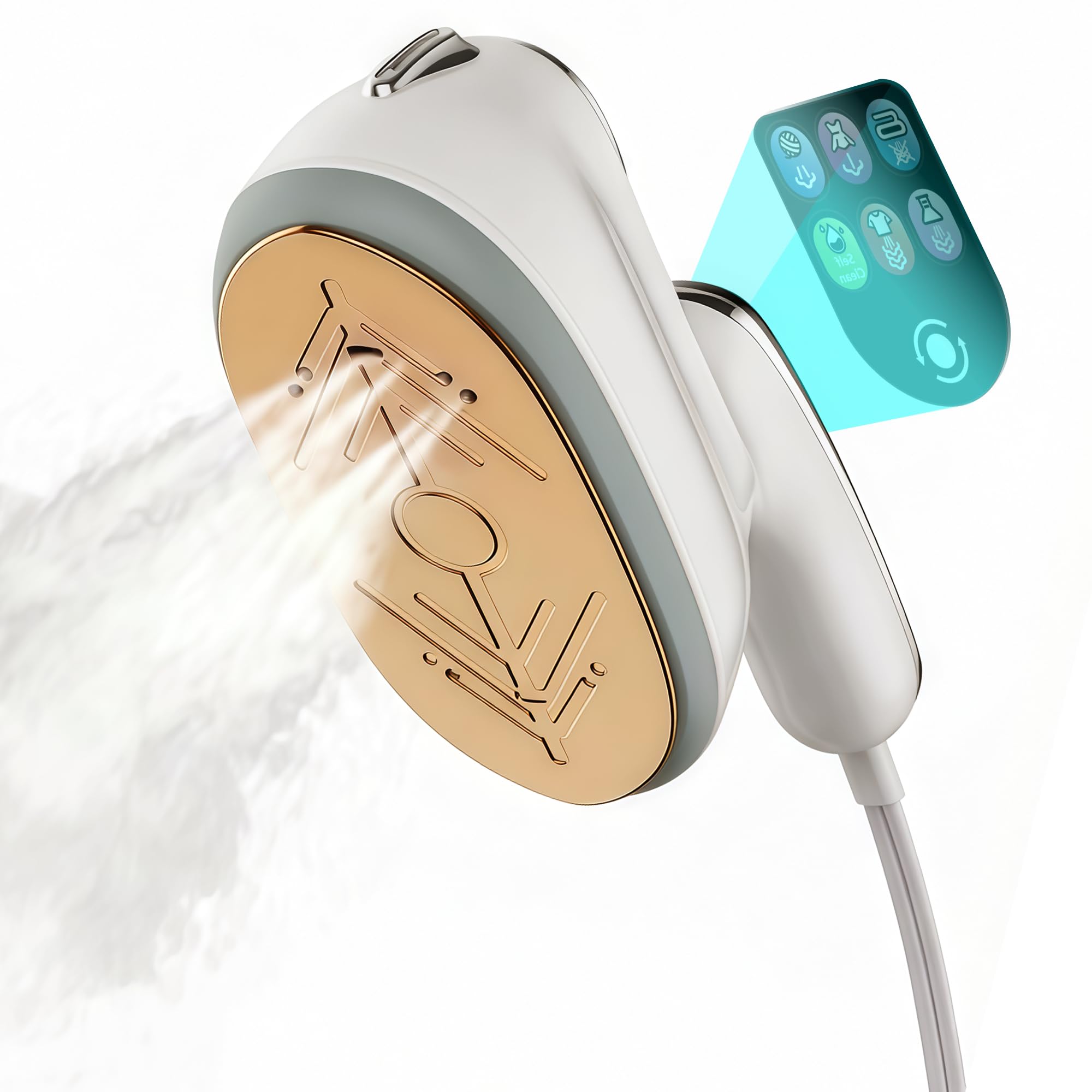 Kenbiref Travel Steamer for Clothes – 2026 Upgrade #1! 1300W Power 【160mL Tank & 10s Heat-Up】, 110-240V, 180° Rotating Handle, 6 Modes Ultra-Slim LCD Display – Perfect for Home & World Travel.