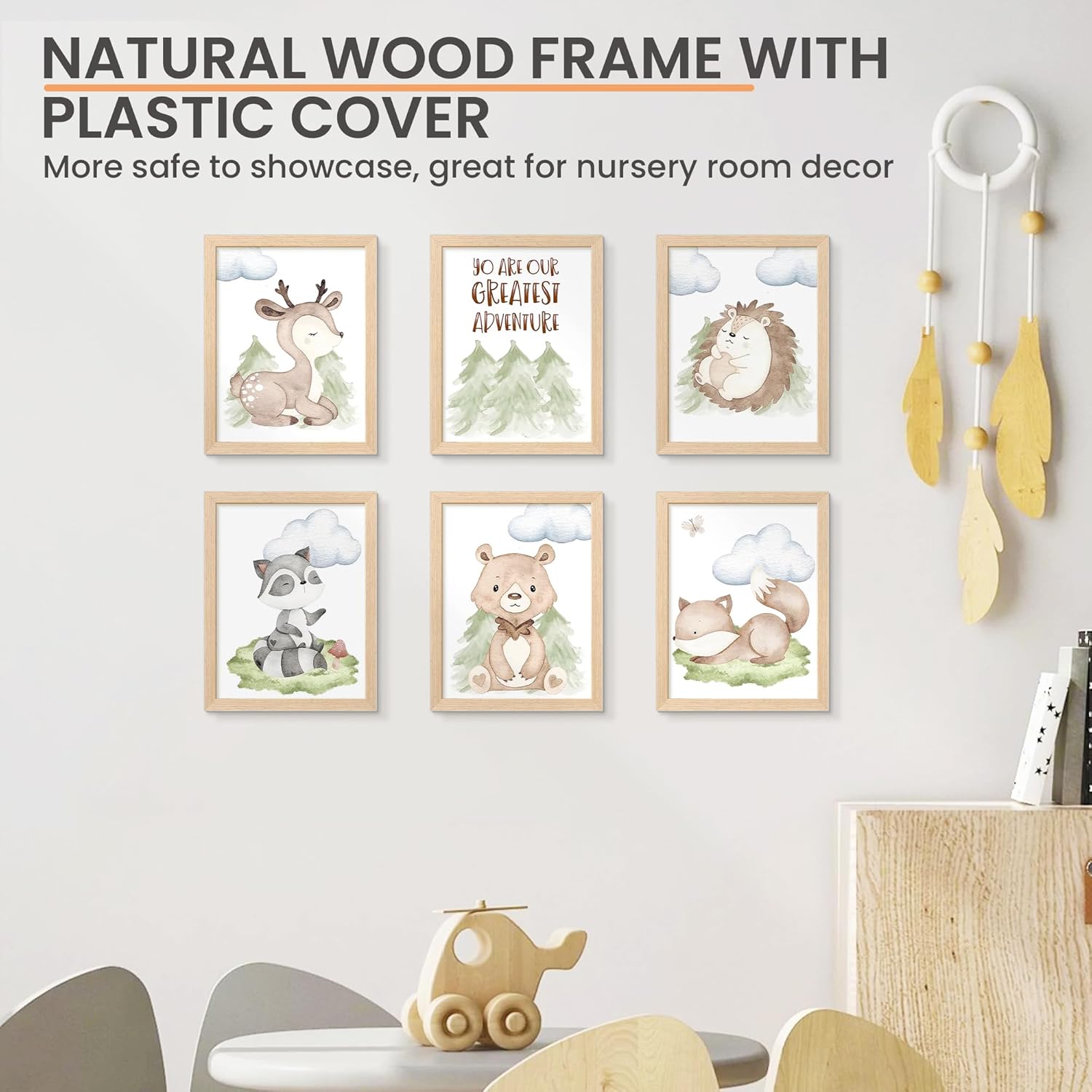 Upsimples 8.5x11 Picture Frame - Natural Solid Wood Design for Wall or Tabletop Display, 1 Pack