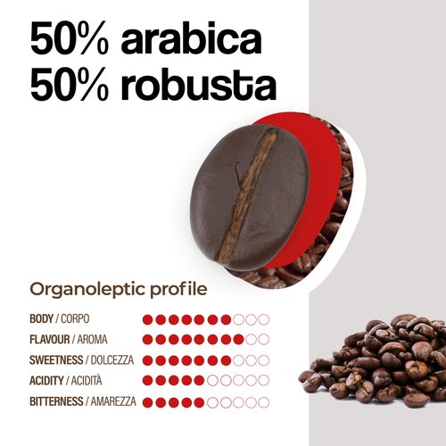 Dongiò Caffè Espresso Roma - 80 Double-Dose Espresso Capsules compatible with Lavazza Blue/Black systems, Med-Dark Roast Coffee (Intensity 7/10) - Roasted and Blended in Italy