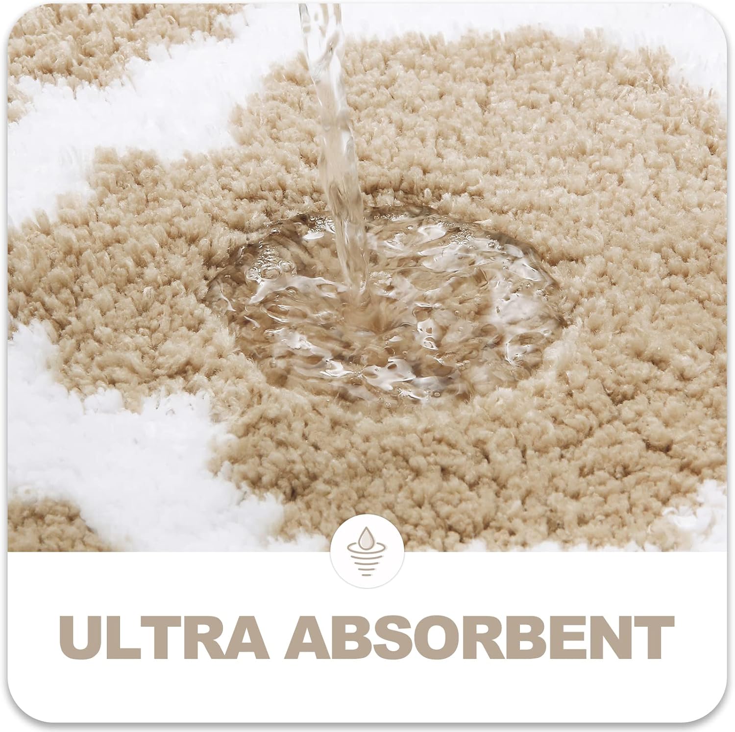 OLANLY Bathroom Rugs - Soft, Absorbent Microfiber Bath Mats | Non-Slip Shaggy Design, 30x20, Beige
