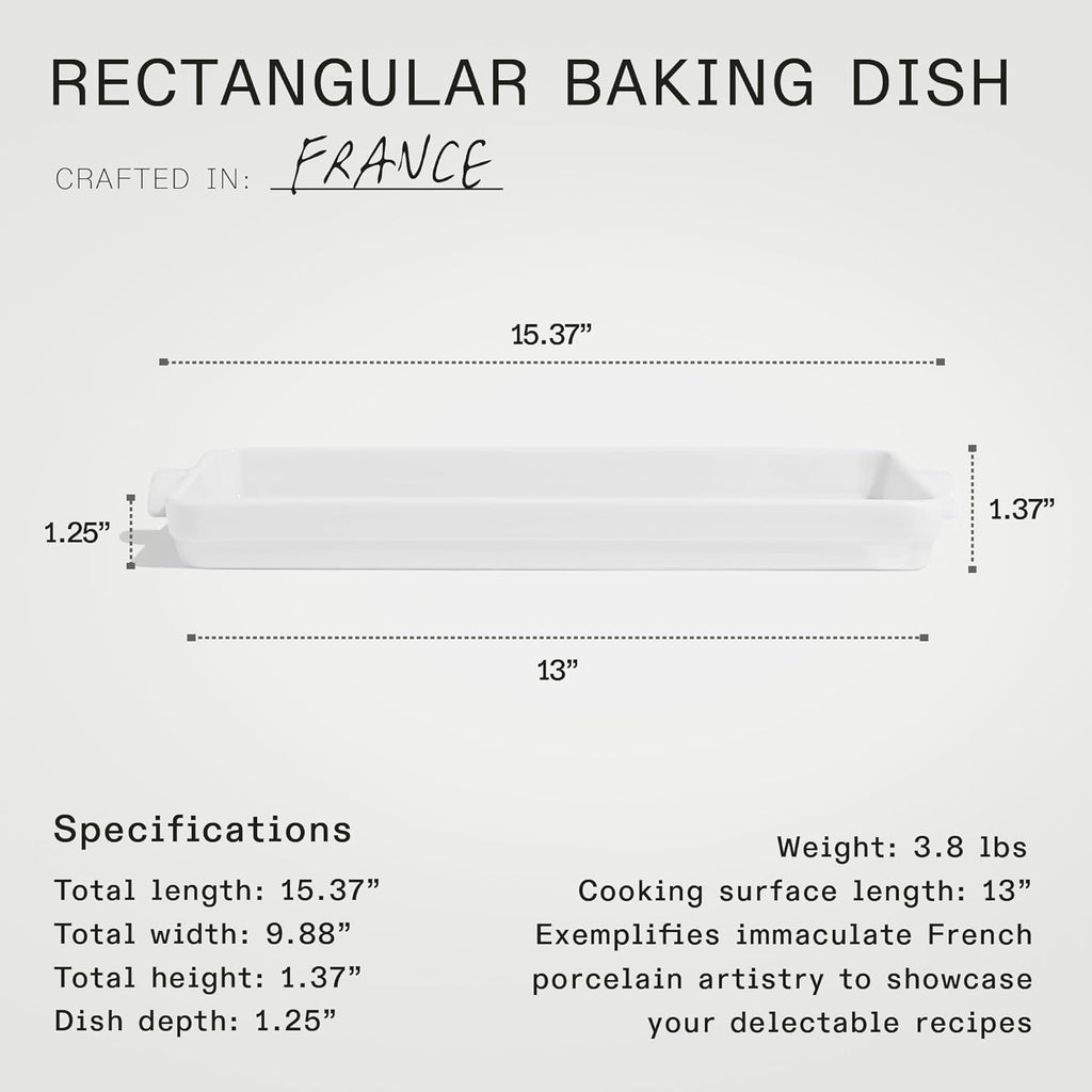 Made In Cookware - Baking Slab | Pure French Porcelain | Crafted in France | Elegant White Finish