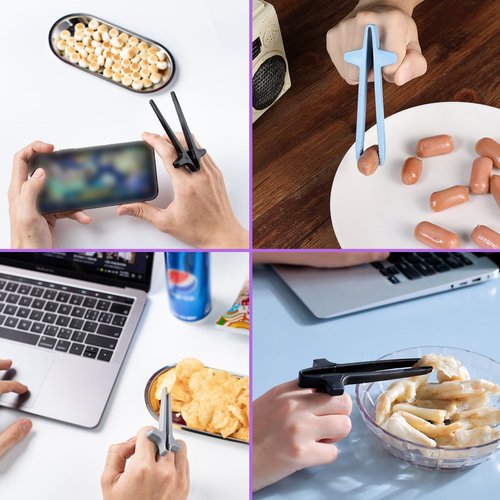 9 Pcs & 9 Colors! Snack Chopsticks,Finger Chopsticks For Snacking,For Clean Hands,Chip ,Ergonomic Design Stable And Not Easy To Fall Off Convenient For Snacking Gaming