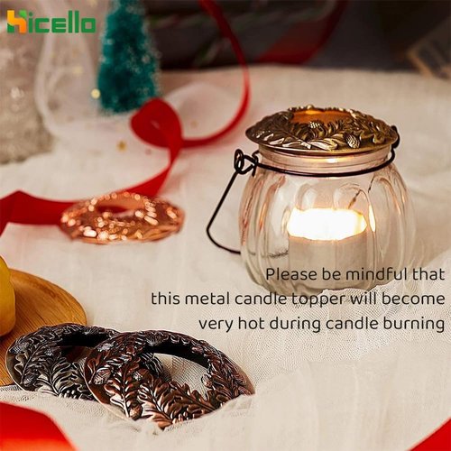 Antique Bronze Candle Toppers by [Brand Name] - 3PCS Decorative Lids for Even Burn, Perfect Gift for Candle Lovers