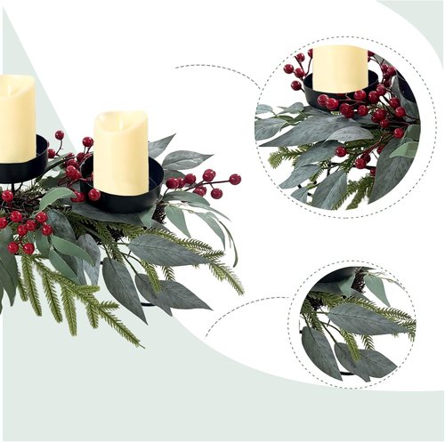 22 Inch Christmas Candle Holder Centerpiece by [Brand Name] - Elegant 3 Tray Design for Holiday Home Decor