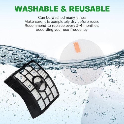 Vacuum Filters Replacement for Shark Rotator Powered Lift-Away Vacuum NV650 NV650W NV651, NV652 NV750W NV751, NV752 NV831 NV835 AX950 AX951 AX952 ZU632 AZ1000W AZ1002 AZ1002BRN # XFF650 & XHF650