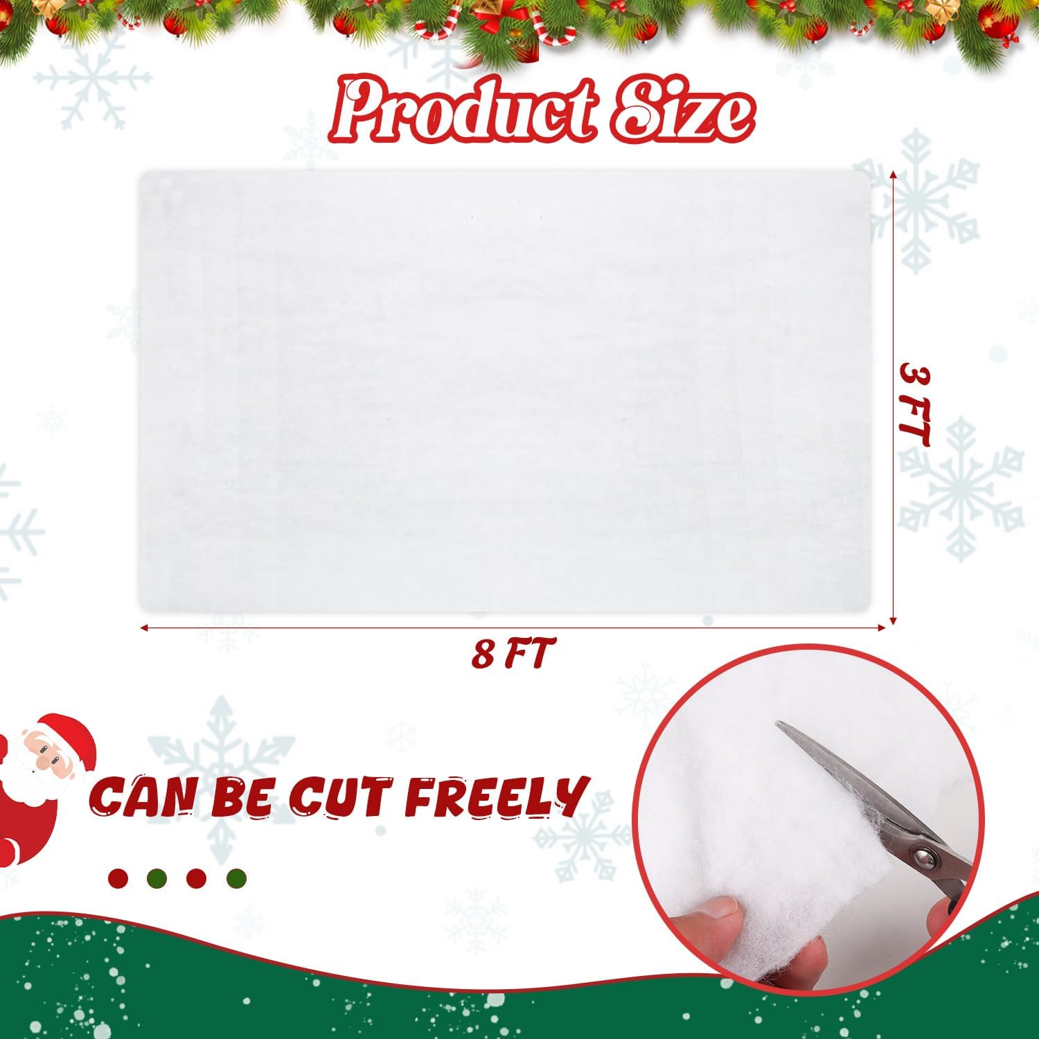 SULOLI Christmas Snow Blanket - 3 x 8 Ft Soft Artificial Snow for Holiday Decor & Table Runners