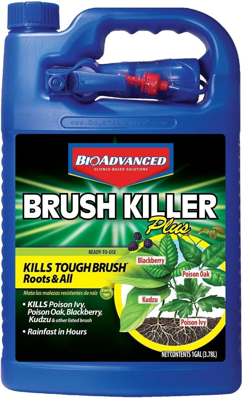 BioAdvanced Brush Killer Plus - Ready-to-Use Weed Killer Spray | 1 Gallon for Tough Brush & Poison Ivy Control