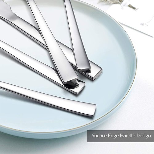 E-far 60-Piece Stainless Steel Silverware Set - Service for 12 | Elegant Flatware for Home & Parties