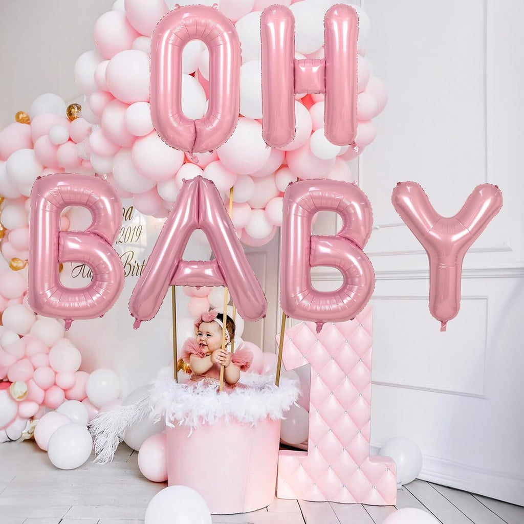 Skiennix 40-Inch Pastel Pink Letter Balloon U - Custom Foil Mylar Balloon for Birthday Parties