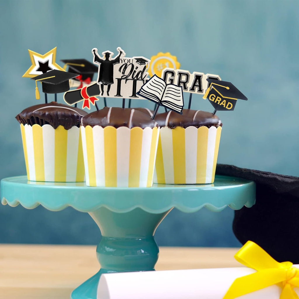 Whaline 2Pcs Graduation Fondant Molds - 3D Silicone Moulds for Caps & Scrolls | Perfect for 2026 Party Baking