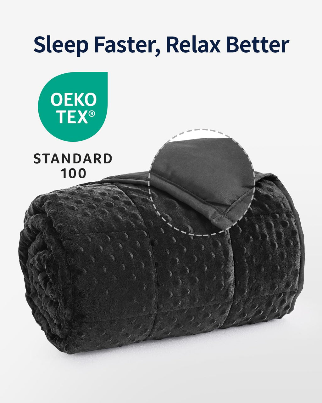 Mr. Sandman Weighted Blanket for Adults, Heavy Blanket for Woman, Man Sleeping/Calm, Soft and Cozy Weighted Throw Blankets, Machine Washable, 60 x 80in, 15 lbs, Black