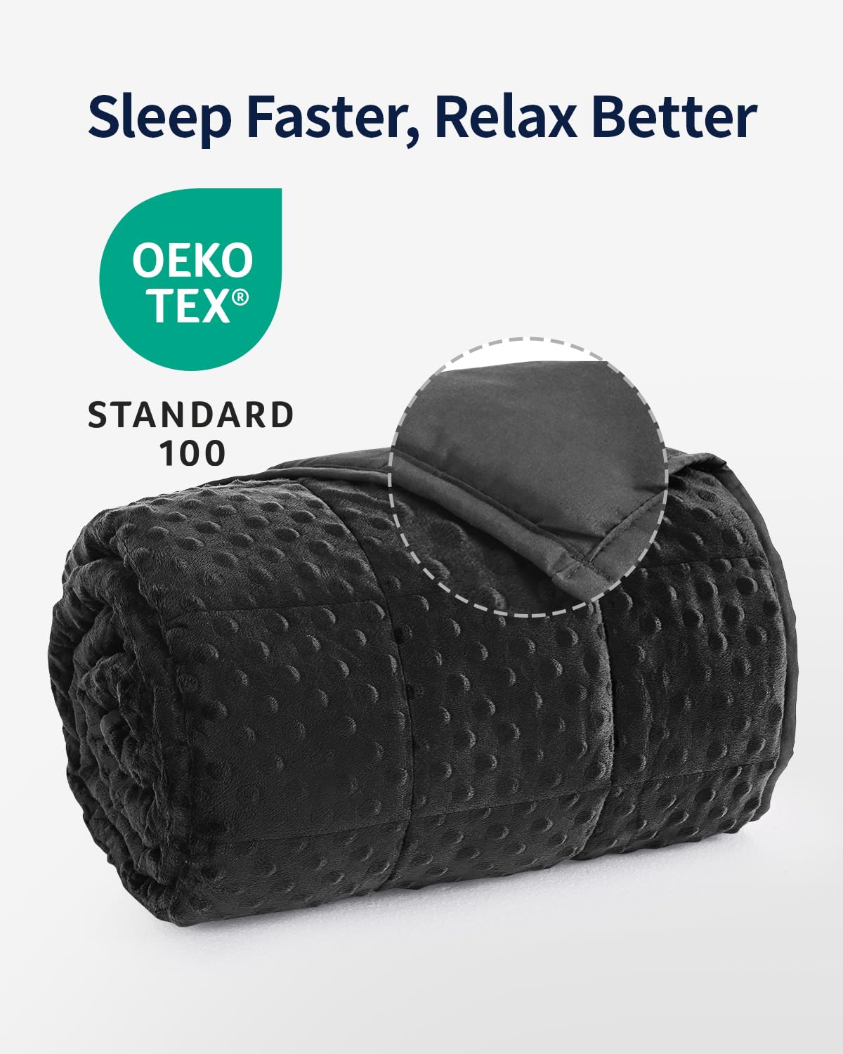 Mr. Sandman Weighted Blanket for Adults, Heavy Blanket for Woman, Man Sleeping/Calm, Soft and Cozy Weighted Throw Blankets, Machine Washable, 60 x 80in, 15 lbs, Black