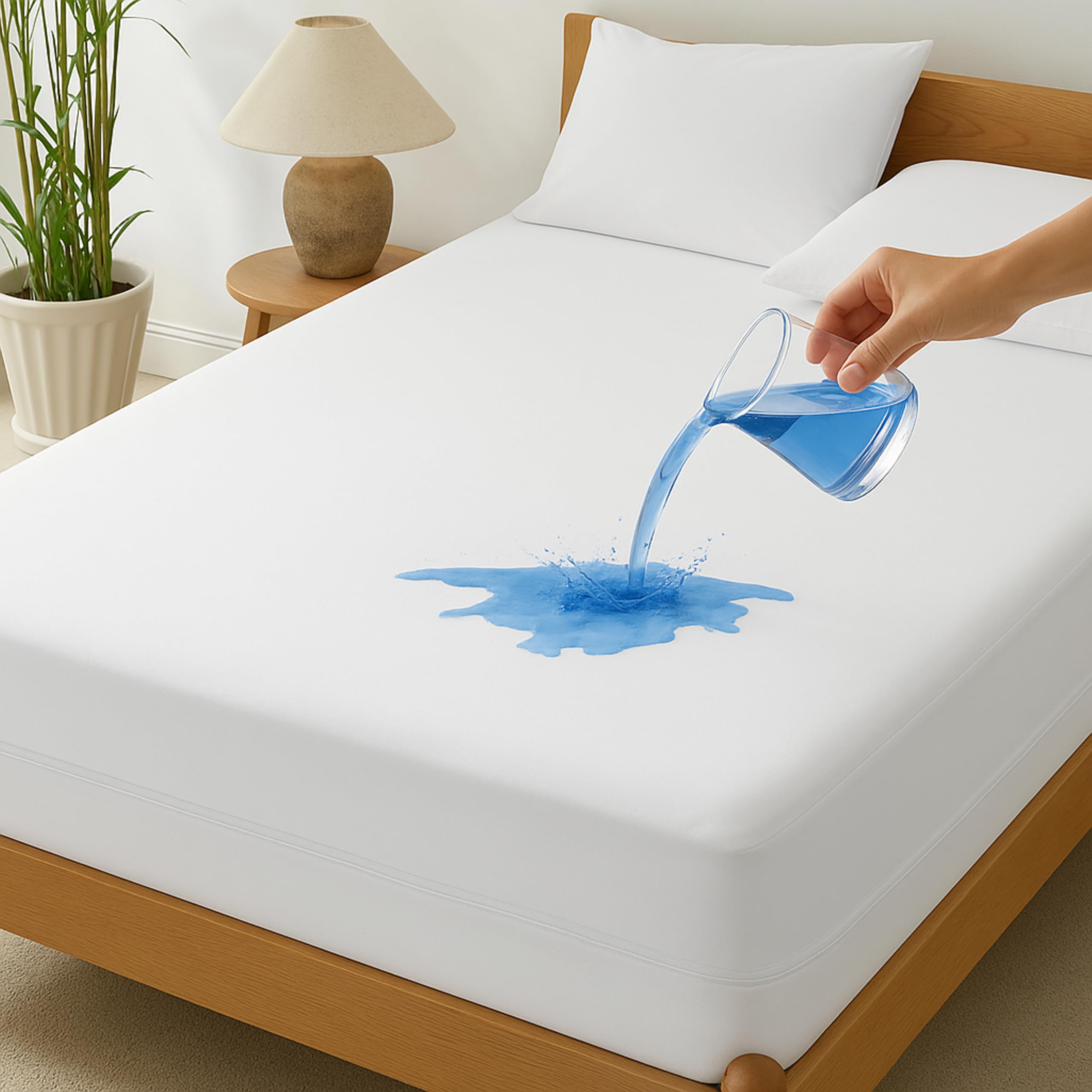 Zippered Mattress Encasement, Full Size Waterproof Mattress Protector, Breathable & Noiseless Absorbent 6-Sided Mattress Cover