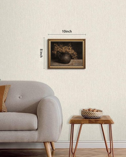 KISSFOX Gold Framed Vintage Wall Art - Botanical Flower Canvas Paintings for Living Room & Bedroom