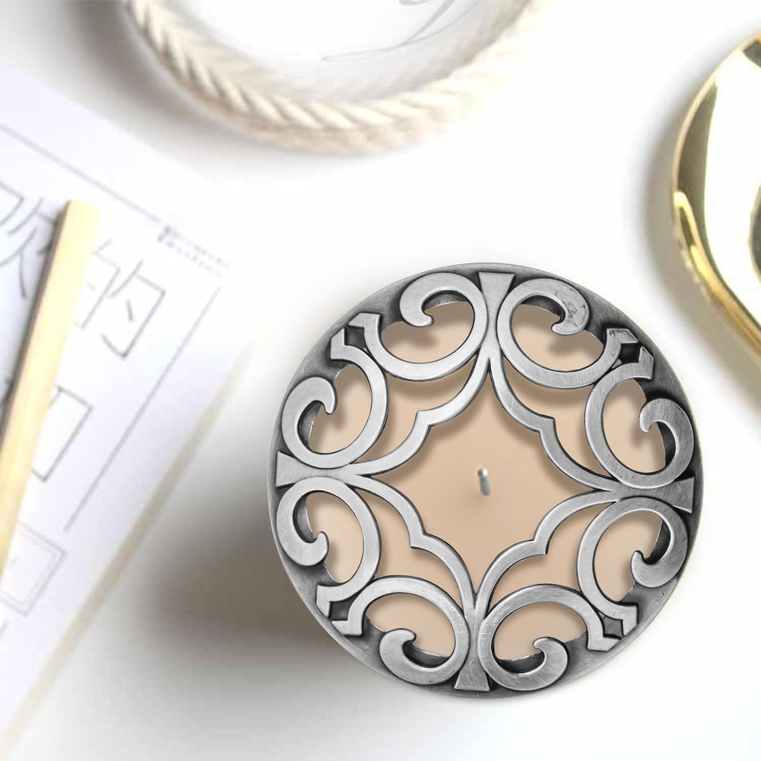 MrMrKura Candle Toppers - 2 Pcs Metal Covers for Even Burning | Perfect Gifts for Women