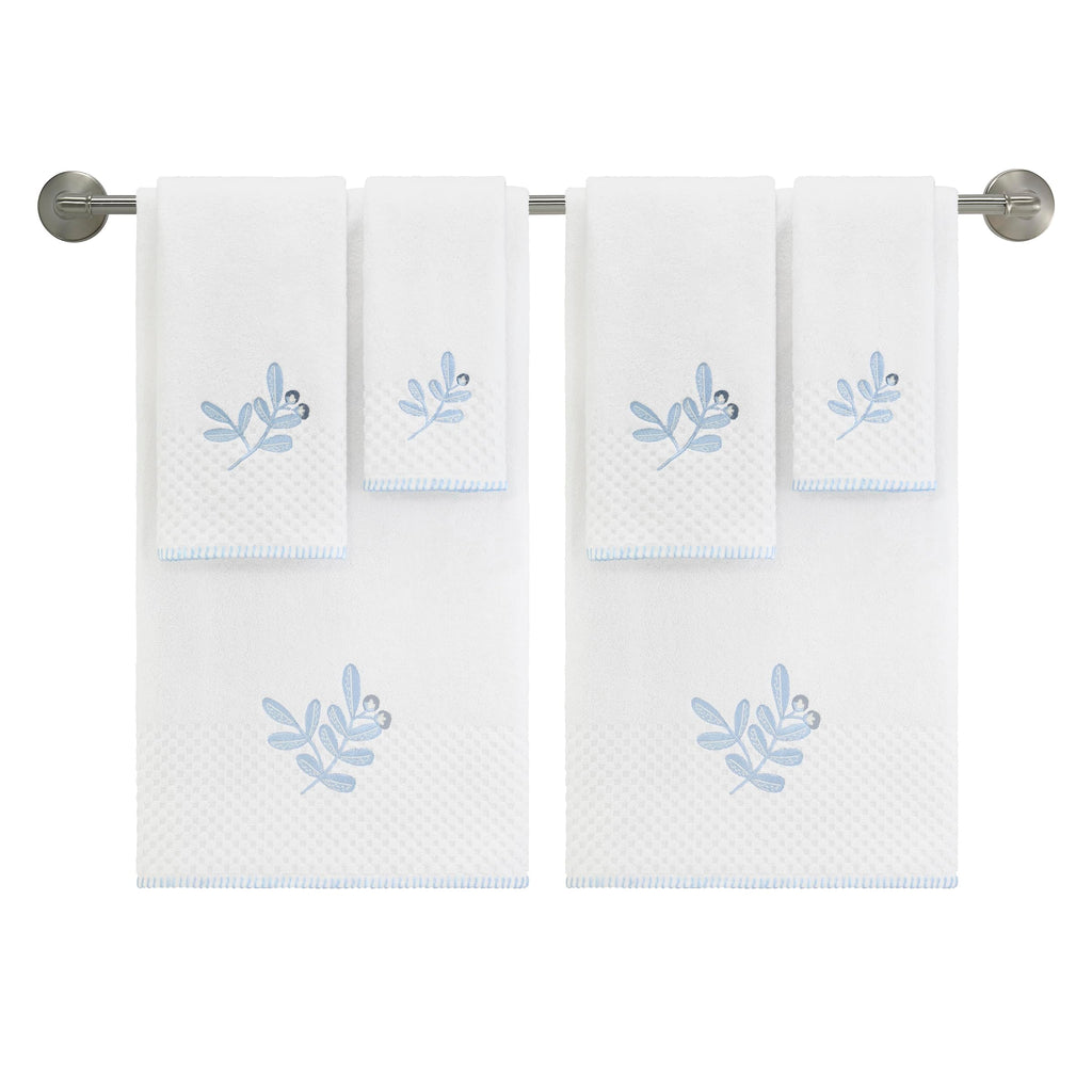 Izod - Fingertip Towels, Soft & Absorbent Embroidered Cotton with Textured Terry Weave, Evergreen Bathroom Decor (Kingsley Collection, 2-Pack)
