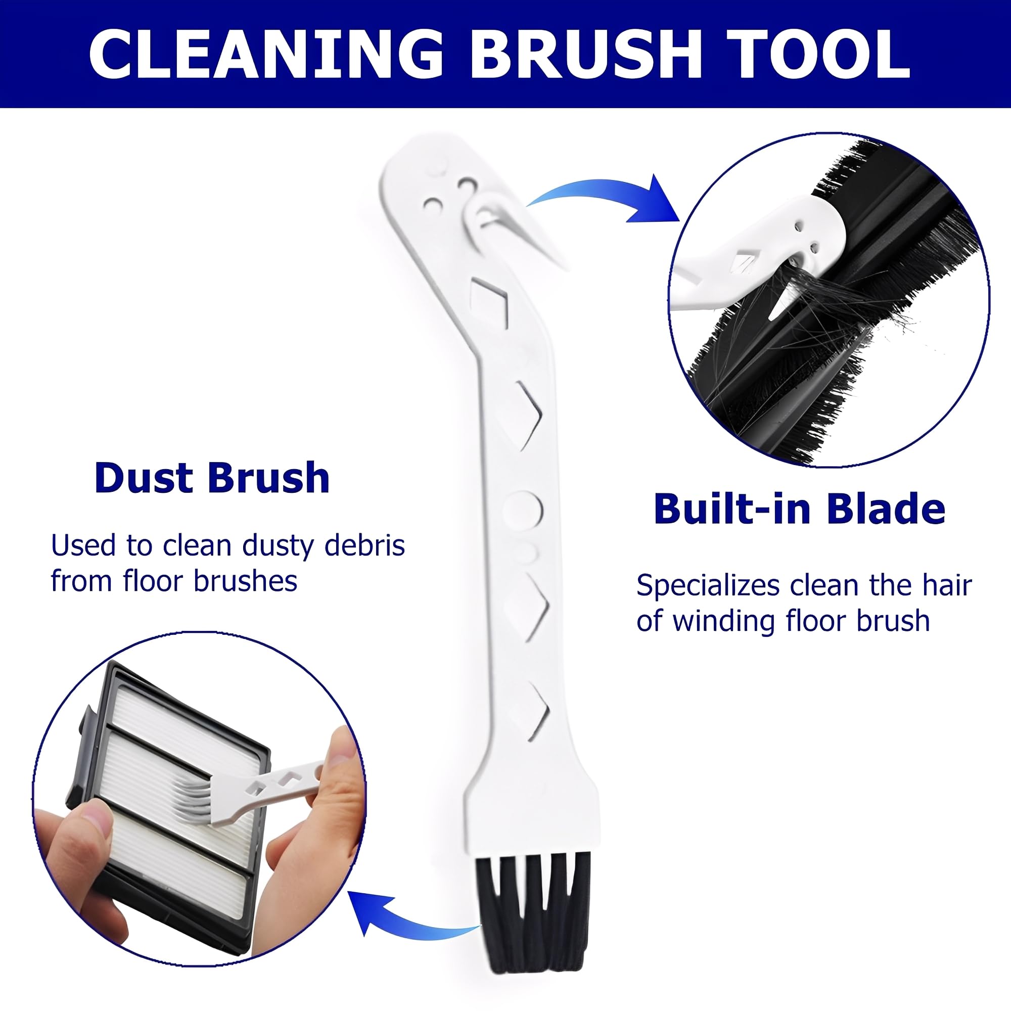 2 Packs Universal Robot Vacuum Brush Cleaning Tool Handheld Vacuum Cleaner Brush Kit Compatible with j7,i7,s9,i4,i3,694 Series Robot Vacuum