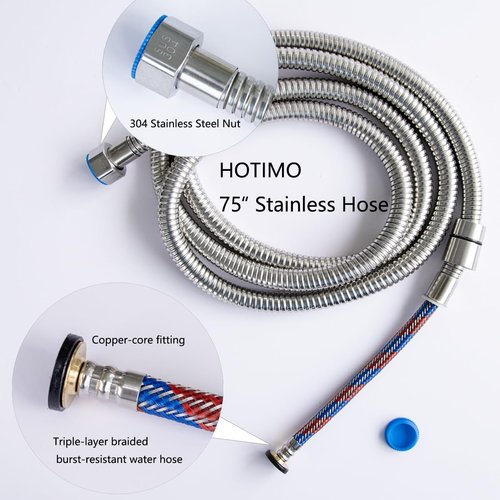 HOTIMO Filtered Shower Head with Handheld - High Pressure 3 Spray Modes Showerhead with Filters, 12 Replaceable Water Softener Filters for Hard Water | Ion Shower Drops Head with 75" Anti-Burst Hose