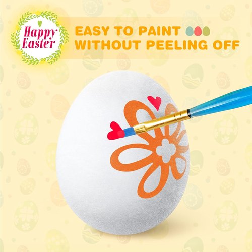 Flocking Eggs Painting Kit by Easter | 28 Paintable White Eggs with Doodle Kit for DIY Decor