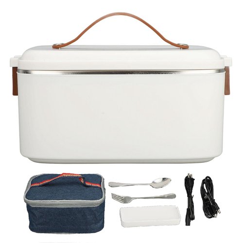 Zerodis Electric Food Heater for Work, Fast Portable Heated Lunch Box 1.8L Heated Lunchbox for Adults 2 in 1 Stainless Steel Interior Portable Food Warmer