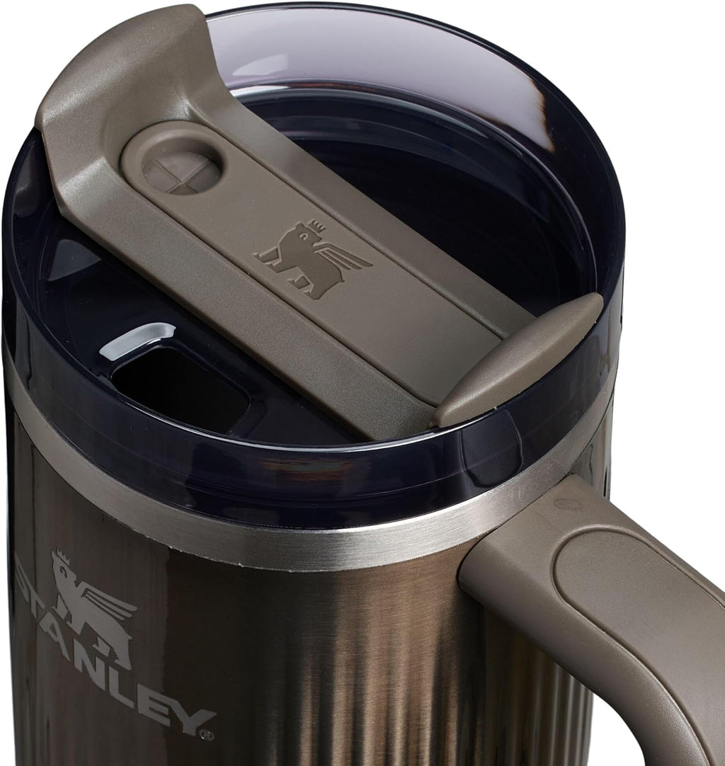 STANLEY Quencher H2.0 Tumbler - 30 oz Insulated Stainless Steel with Handle & Straw | BPA-Free | Fluted Gunmetal Shine