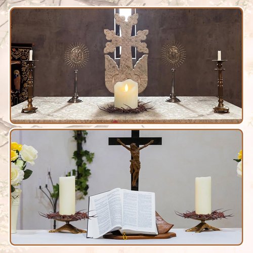 Daifunli Jesus Crown of Thorns Headpiece - Elegant Candle Holder Ring Wreath for Home Decor