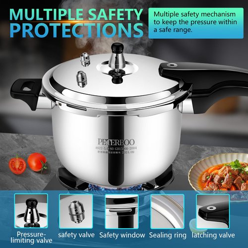 Premium Stainless Steel Small Pressure Cooker 2 quart | 8 Safety Features & Quick Cooking | stovetop pressure cookers;instant pot pressure cooker;olla de presion mini pressure cooker 2+qt