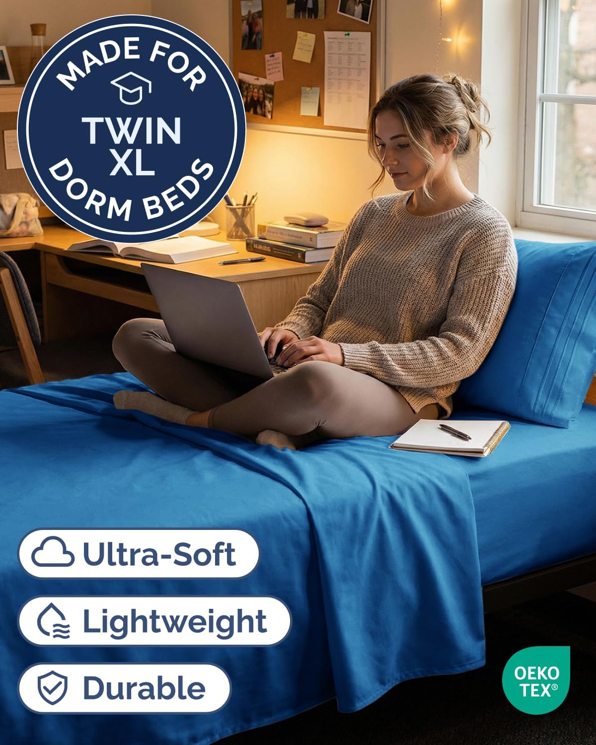 Royal Blue Twin XL 3-Piece Sheet Set | Comfy Cooling Bed Sheets - Luxury Hotel Quality - Deep Pockets, Soft & Wrinkle-Free