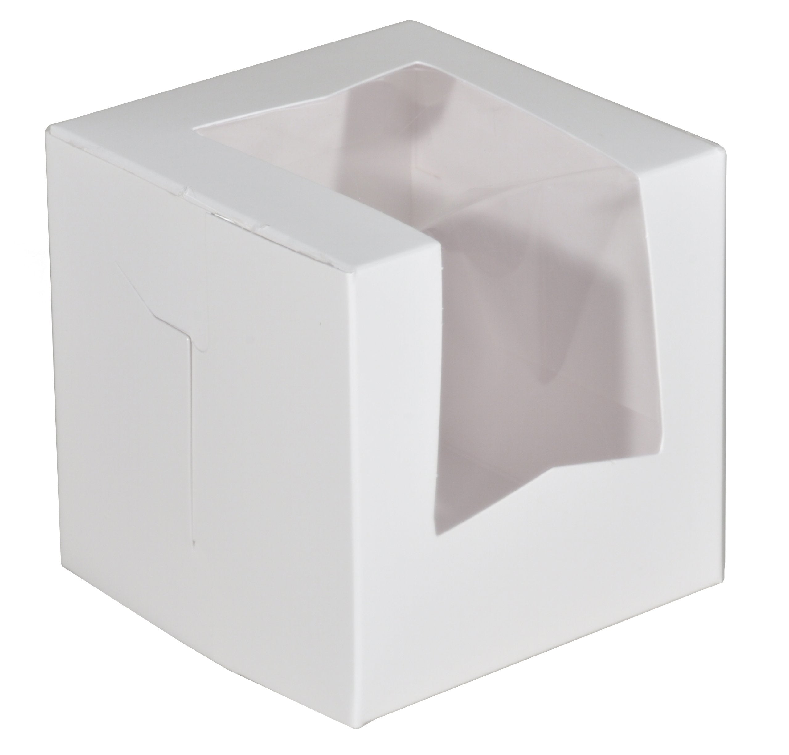 Southern Champion Tray 23033 Paperboard White Lock Corner Window Bakery Box, 4" Length x 4" Width x 4" Height (Case of 200)