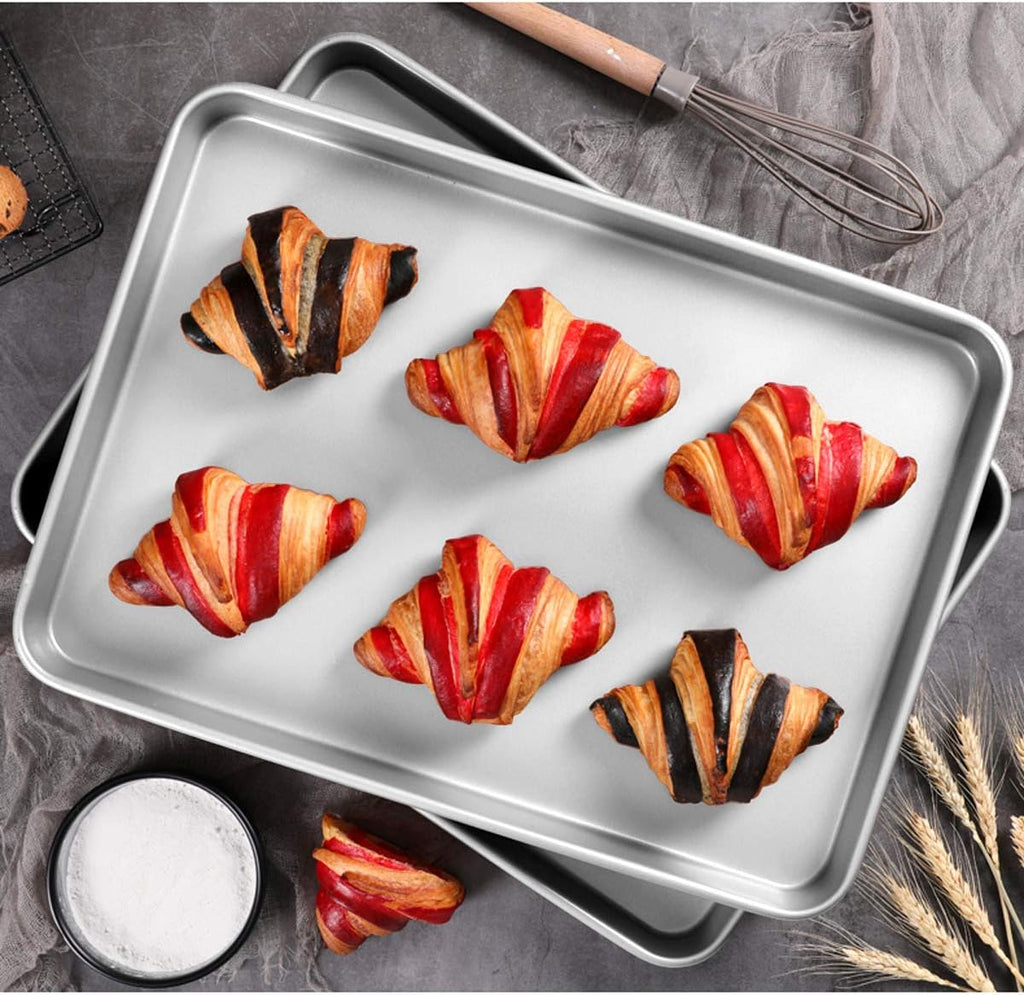 Wildone Stainless Steel Baking Sheet Set - Heavy Duty, Non-Toxic Cookie Tray, 20 x 14 x 1 Inch